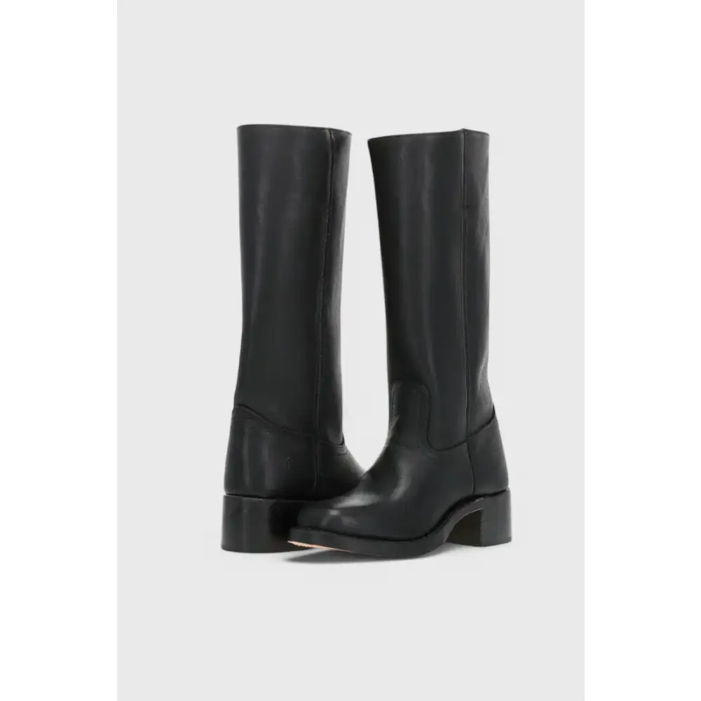 Knee-High Women’s Boots with Chunky Heel and Classic Round Toe - Black / 35 - Women Boots