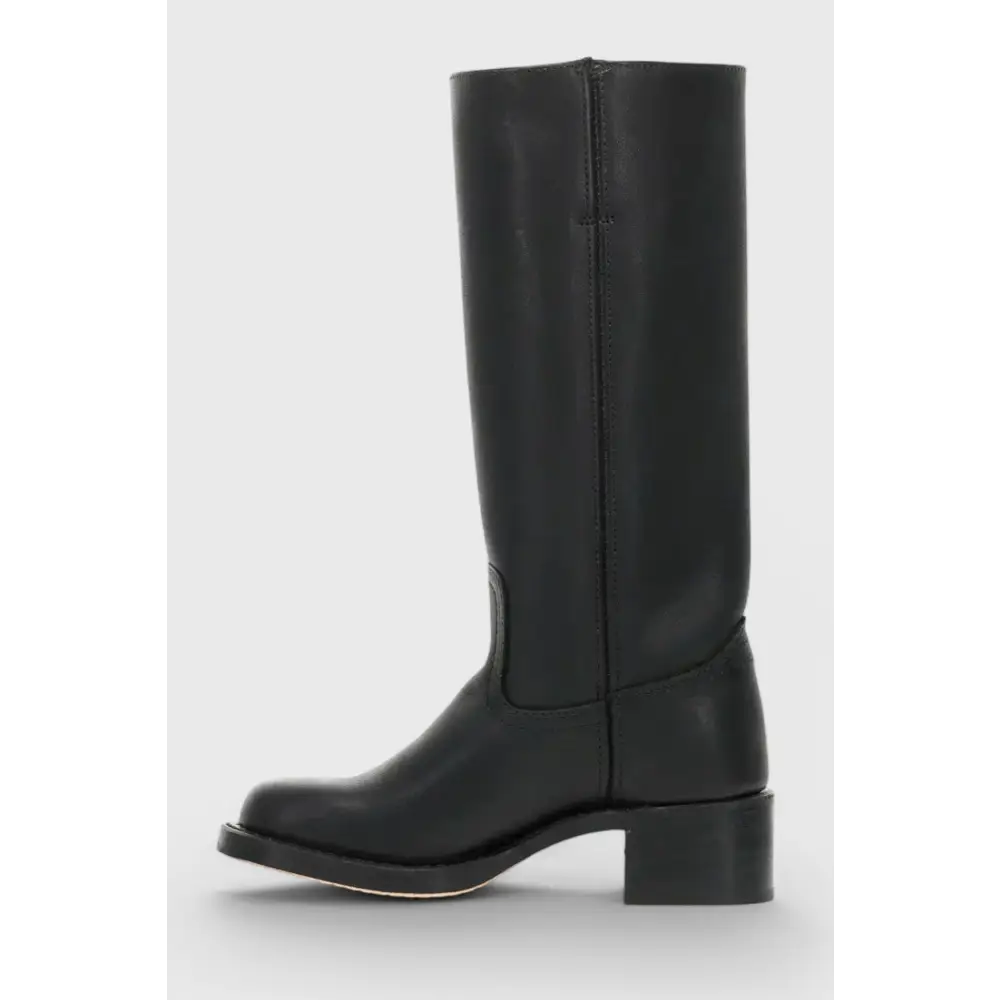 Knee-High Women’s Boots with Chunky Heel and Classic Round Toe - Women Boots
