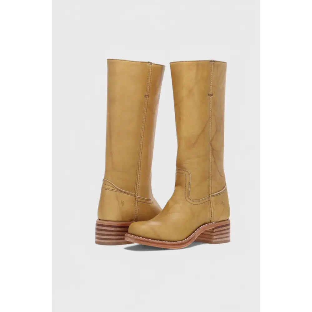 Knee-High Women’s Boots with Chunky Heel and Classic Round Toe - Yellow / 35 - Women Boots