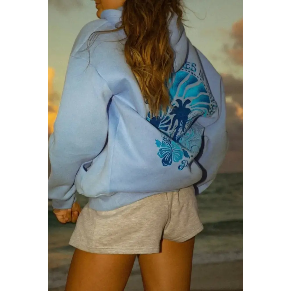 Marino Lightweight Summer Hoodie Ultra-Soft Breathable & Perfect for Warm Weather - Blue Waves / S - Marino Lightweight