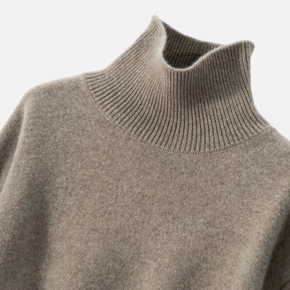 Elegant High Neck Cashmere Sweater for Women - Sweater Women