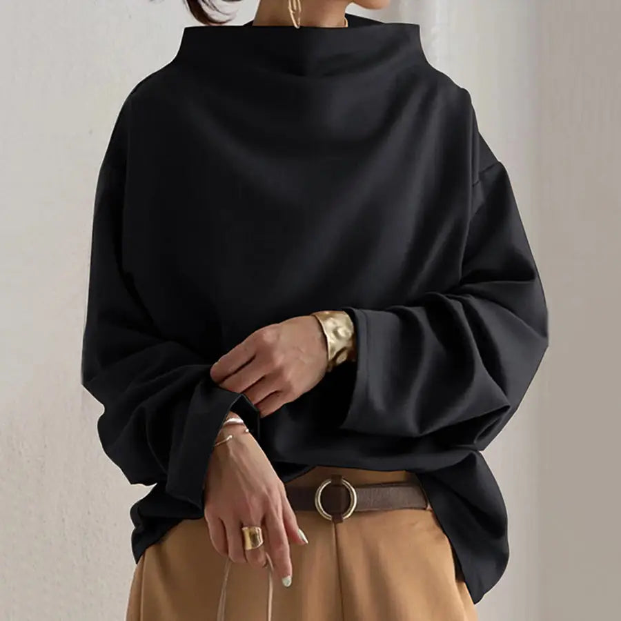 Elegant High Neck Sweatshirt for Women - Sudadera Elegante para Mujer Cuello Alto