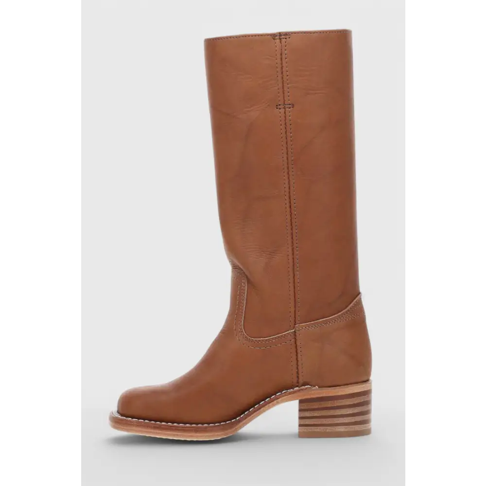 Knee-High Women’s Boots with Chunky Heel and Classic Round Toe - Women Boots