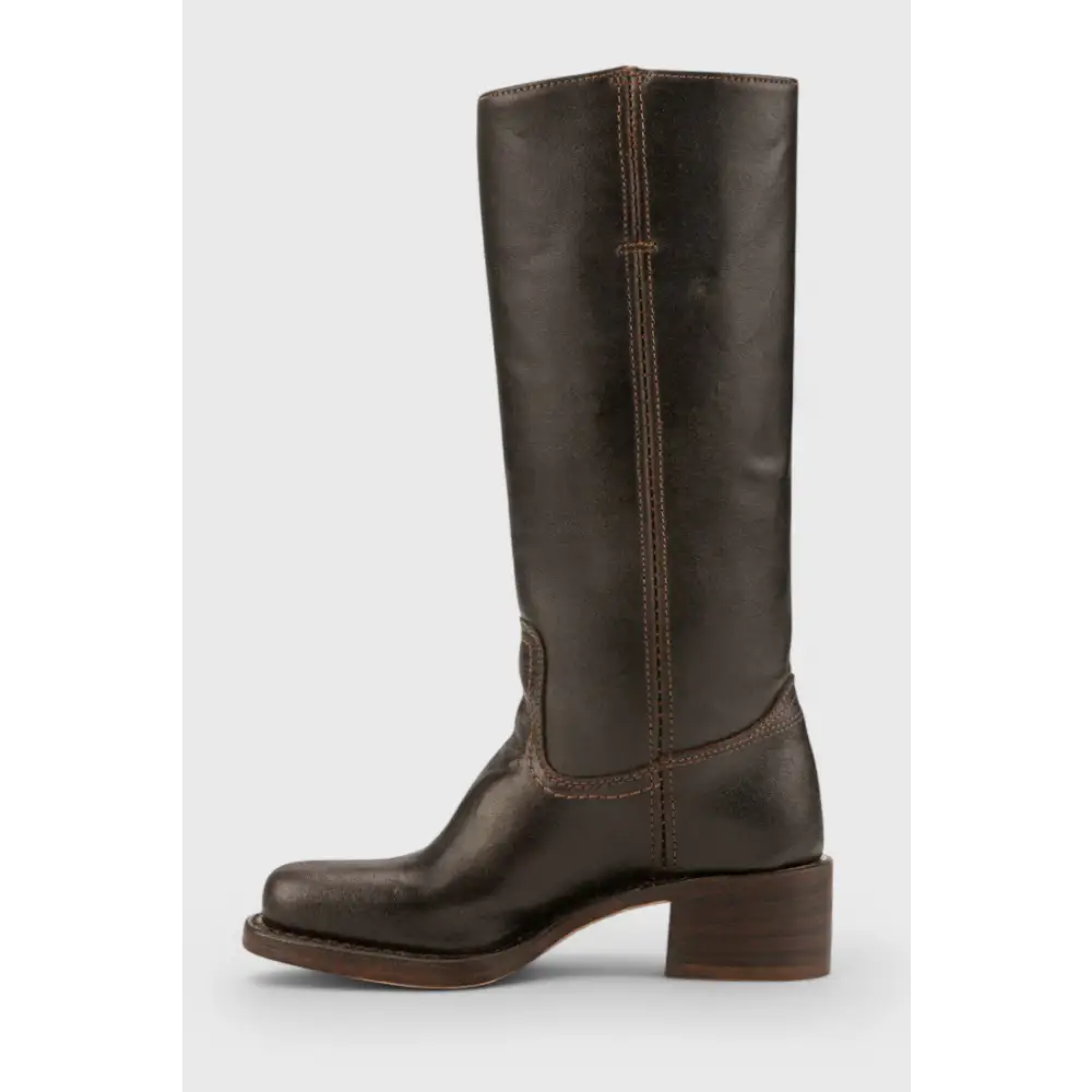 Knee-High Women’s Boots with Chunky Heel and Classic Round Toe - Women Boots
