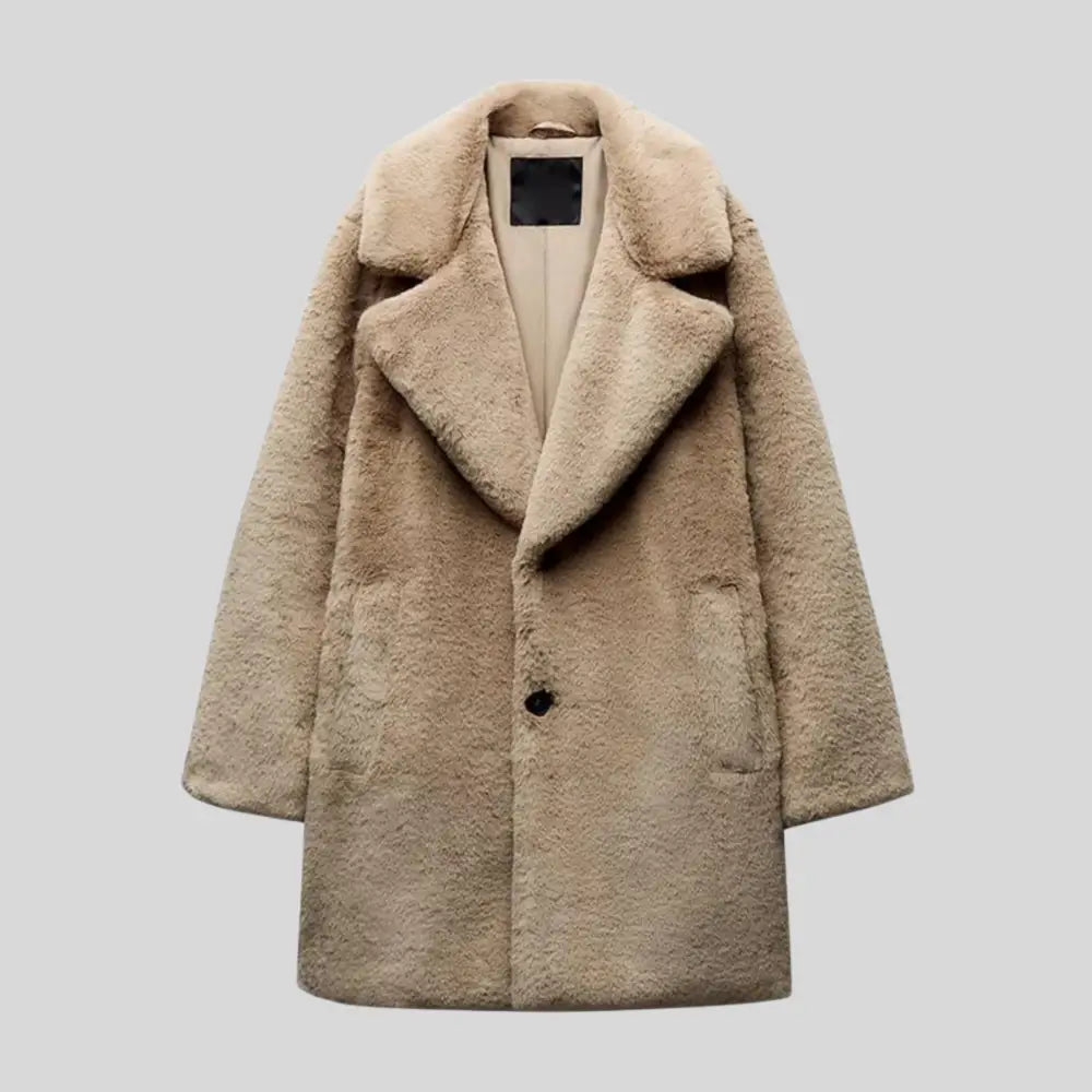 Oversized Winter Coat for Women in Faux Fur - Brown / XS - Women Coats