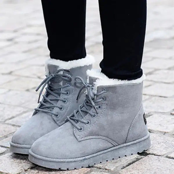 Women’s Ankle Boots with Laces Warm Lining and Non-Slip Sole - Women Ankle Boots