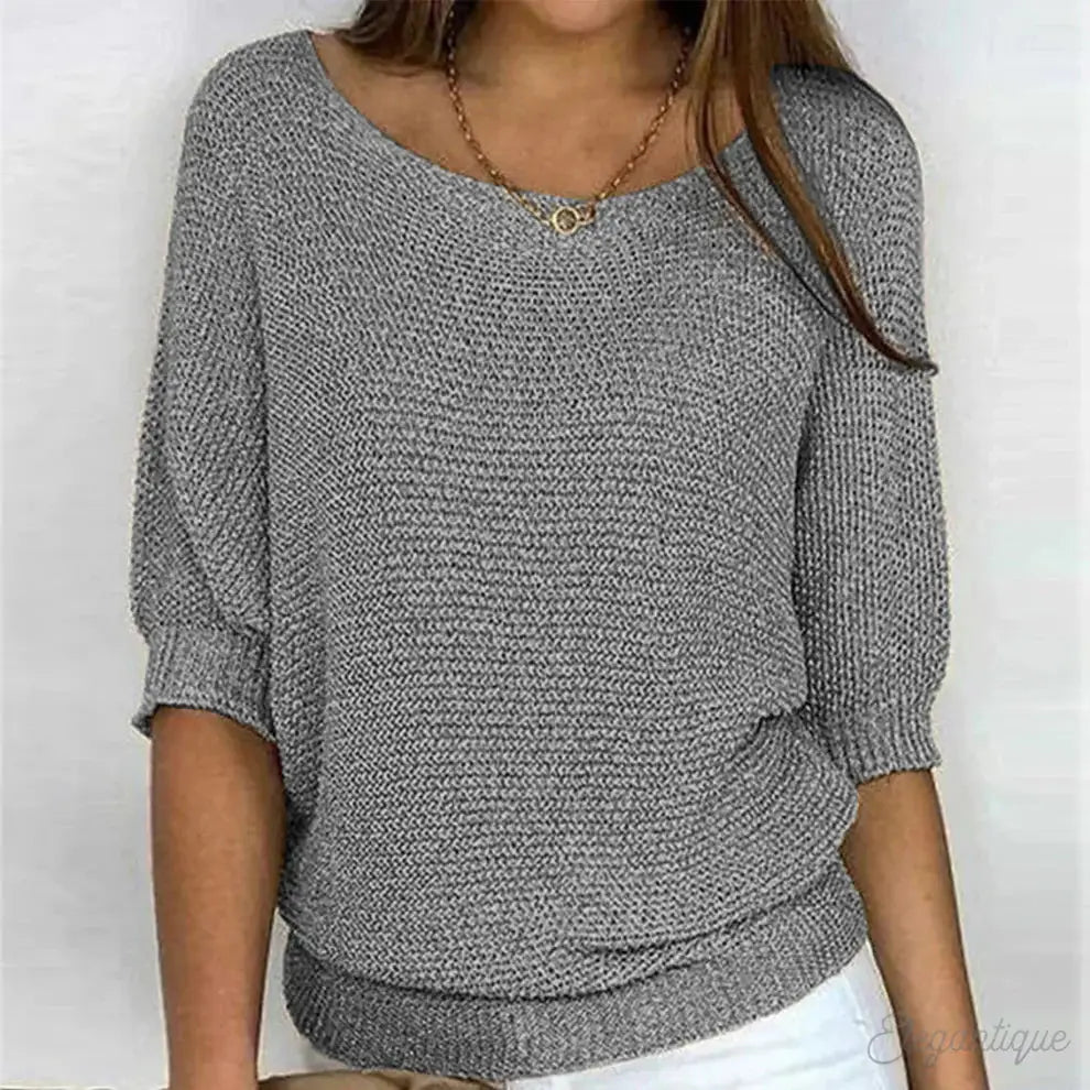 Women’s Knit Sweatshirt - Grey / S - Sudadera Mujer
