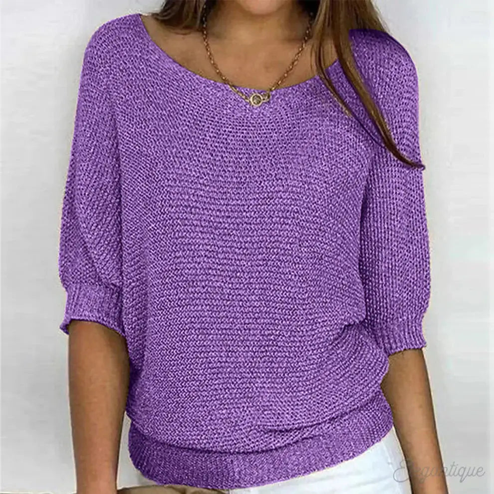 Women’s Knit Sweatshirt - Purple / S - Sudadera Mujer