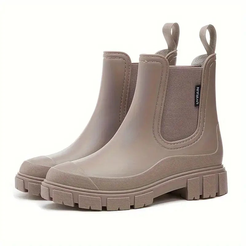 Women’s Rain Ankle Boots - Waterproof and Non-Slip Lug Sole - Women Boots